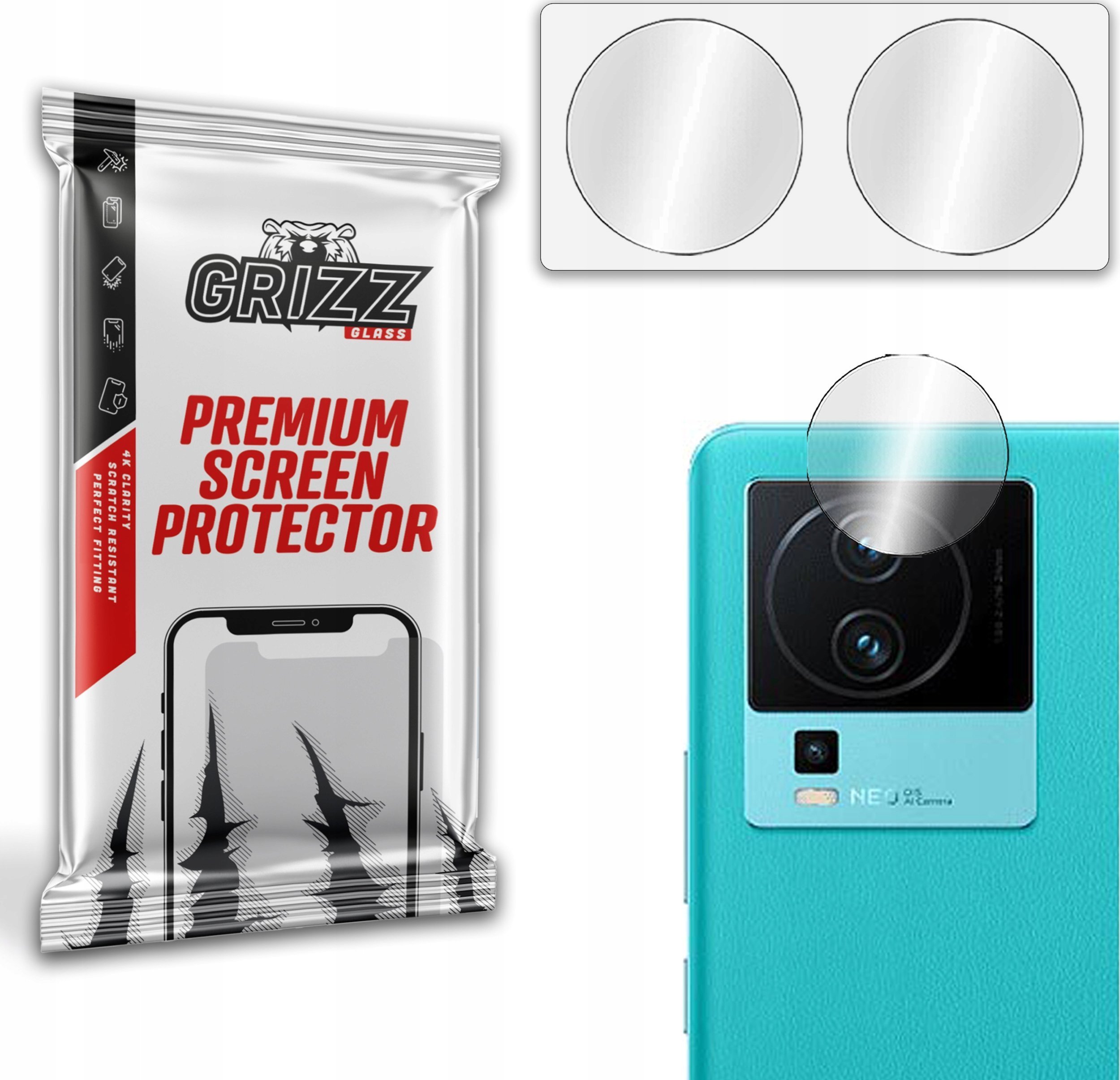 GrizzGlass Szkło na aparat GrizzGlass HybridGlass Camera Vivo IQOO Neo 7