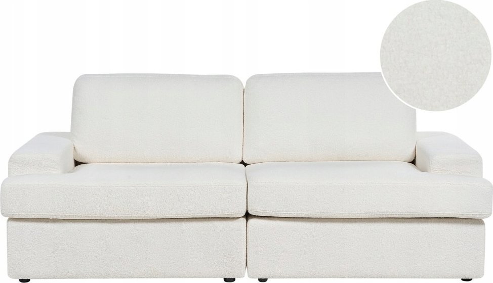 Beliani Sofa 3-osobowa boucle biała ALLA