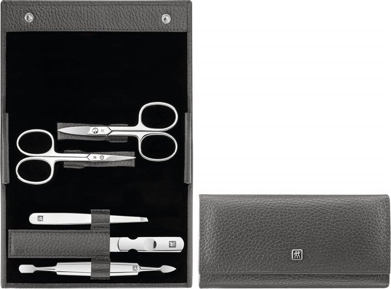 Zwilling Zestaw podróżny Zwilling Classic Inox szare, skórzane etui, 5 elementów