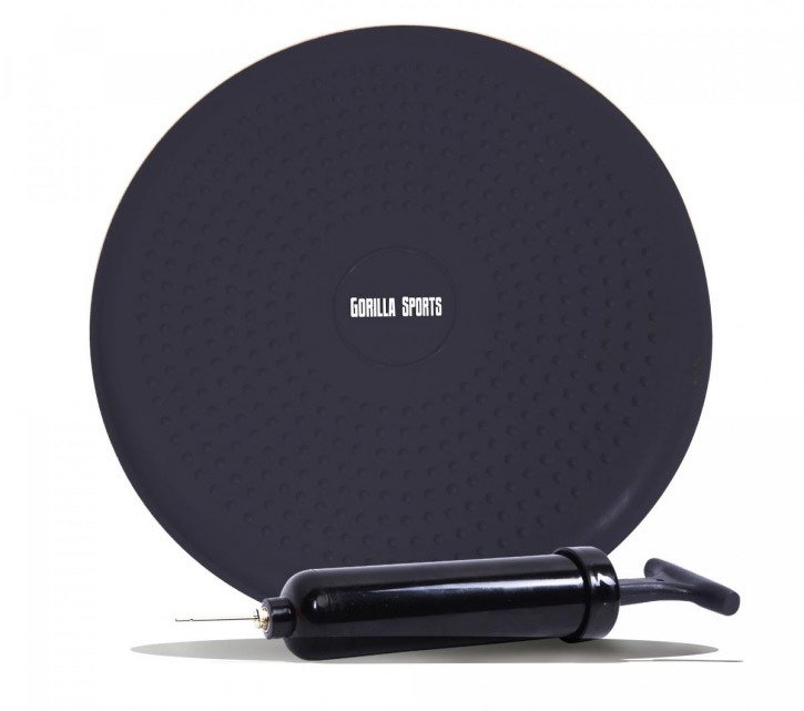 Poduszka sensomotoryczna Gorilla Sports + pompka szara