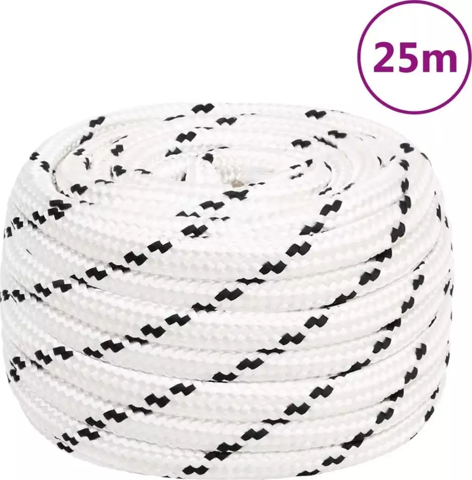 vidaXL vidaXL Lina robocza, biała, 20 mm, 25 m, poliester