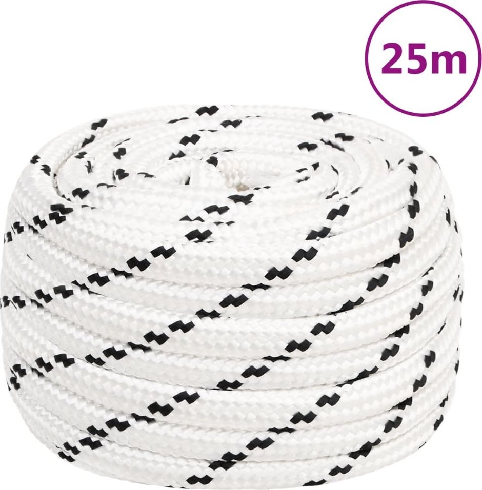 vidaXL vidaXL Lina robocza, biała, 20 mm, 25 m, poliester