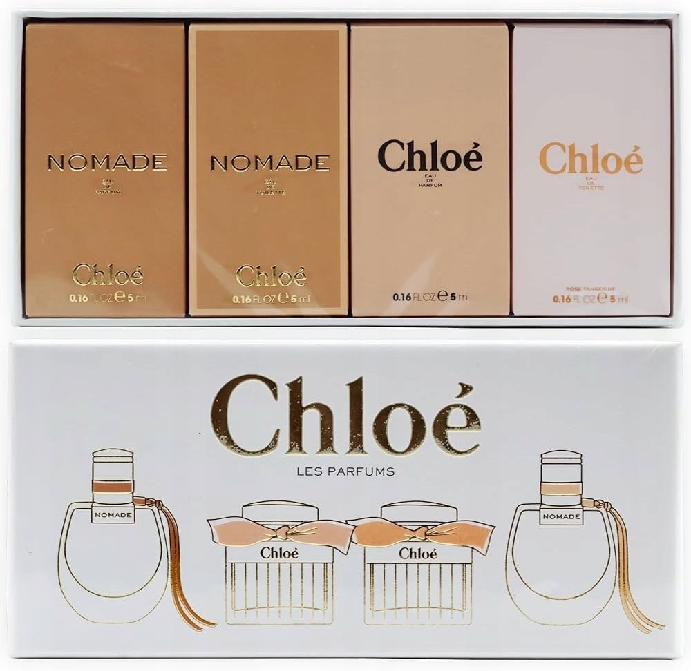 Set Chloe: Chloe, Eau De Parfum, For Women, 5 ml *Miniature + Rose Tangerine, Eau De Toilette, For Women, 5 ml *Miniature + Nomade, Eau De Parfum, For