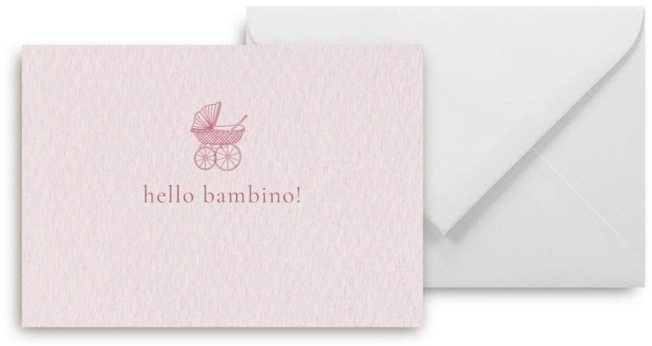 Mini kartka hello bambino pink