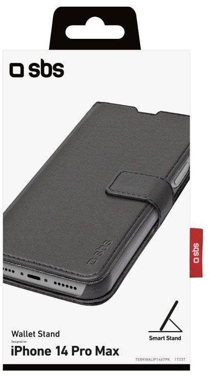 SBS TEBKWALIP1467PK, Wallet case, Apple, iPhone 14 Pro Max, 17 cm (6.7"), Black