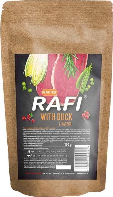 Sucha karma dla psa Rafi z kaczką 100 g