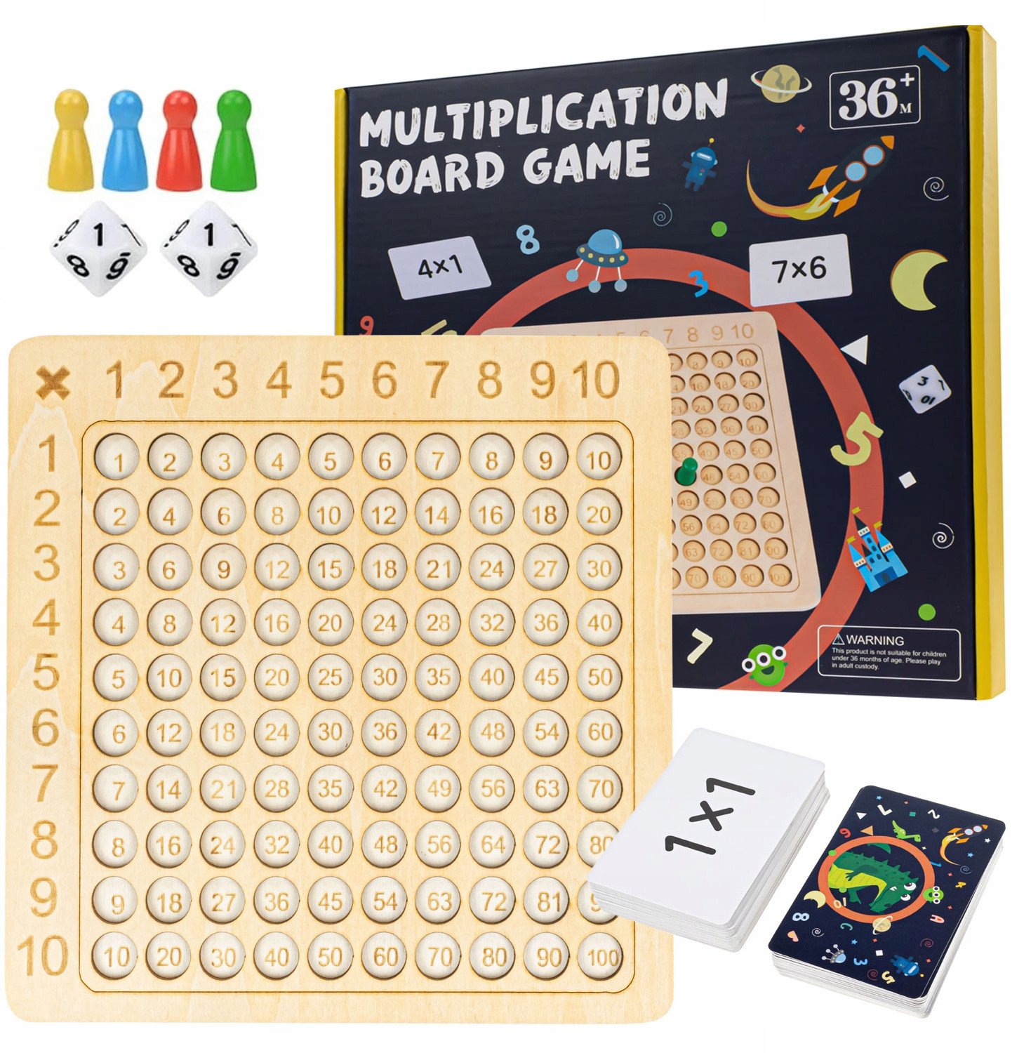 Drewniana Tabliczka Mnożenia Gra Edukacyjna Dla Dzieci Nauka Liczenia Karty