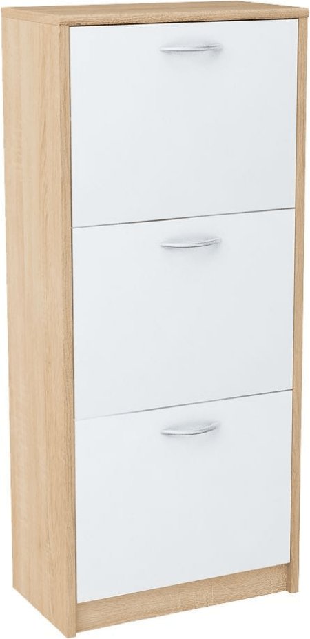 Szafka na buty, wysoka, Classic, 50x28x116 cm, dąb sonoma, biel, mat | TYLETEGOTU