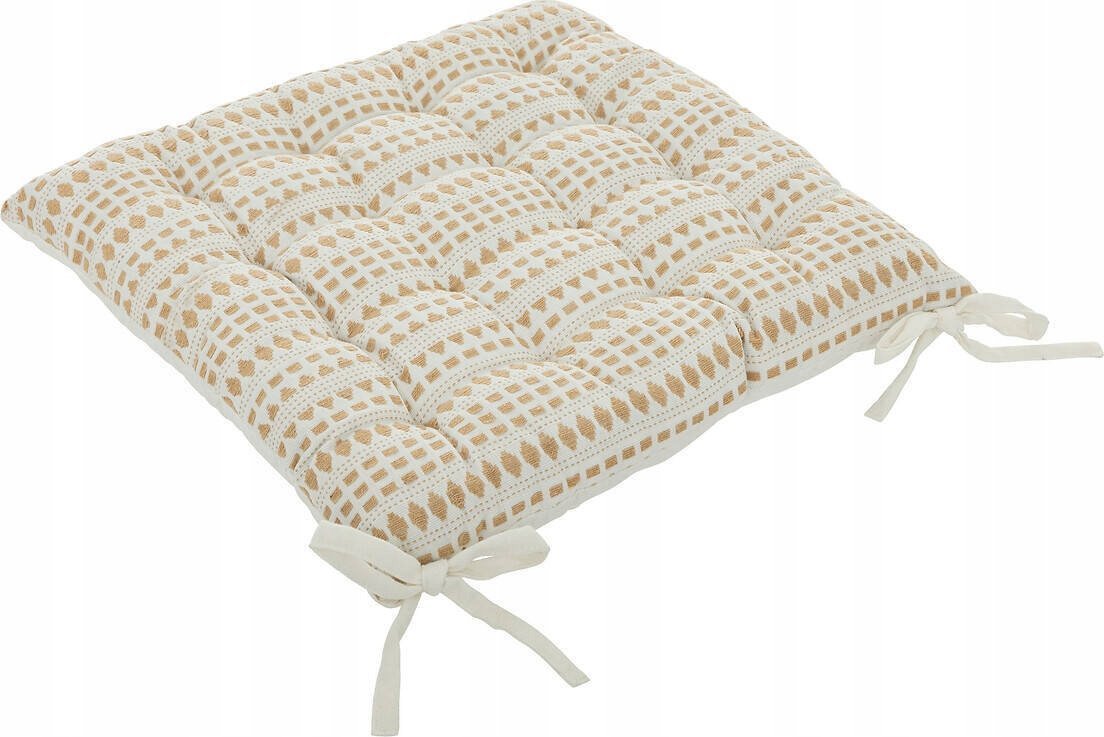 Atmosphera Poduszka na krzesło wiązana MICAH, bawełniana, wzór vintage, 38 x 38 cm