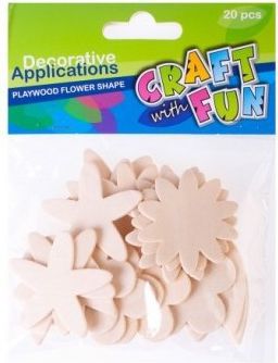 Craft with Fun Ozdoba drewniana w kształcie kwiatuszka 20 sztuk