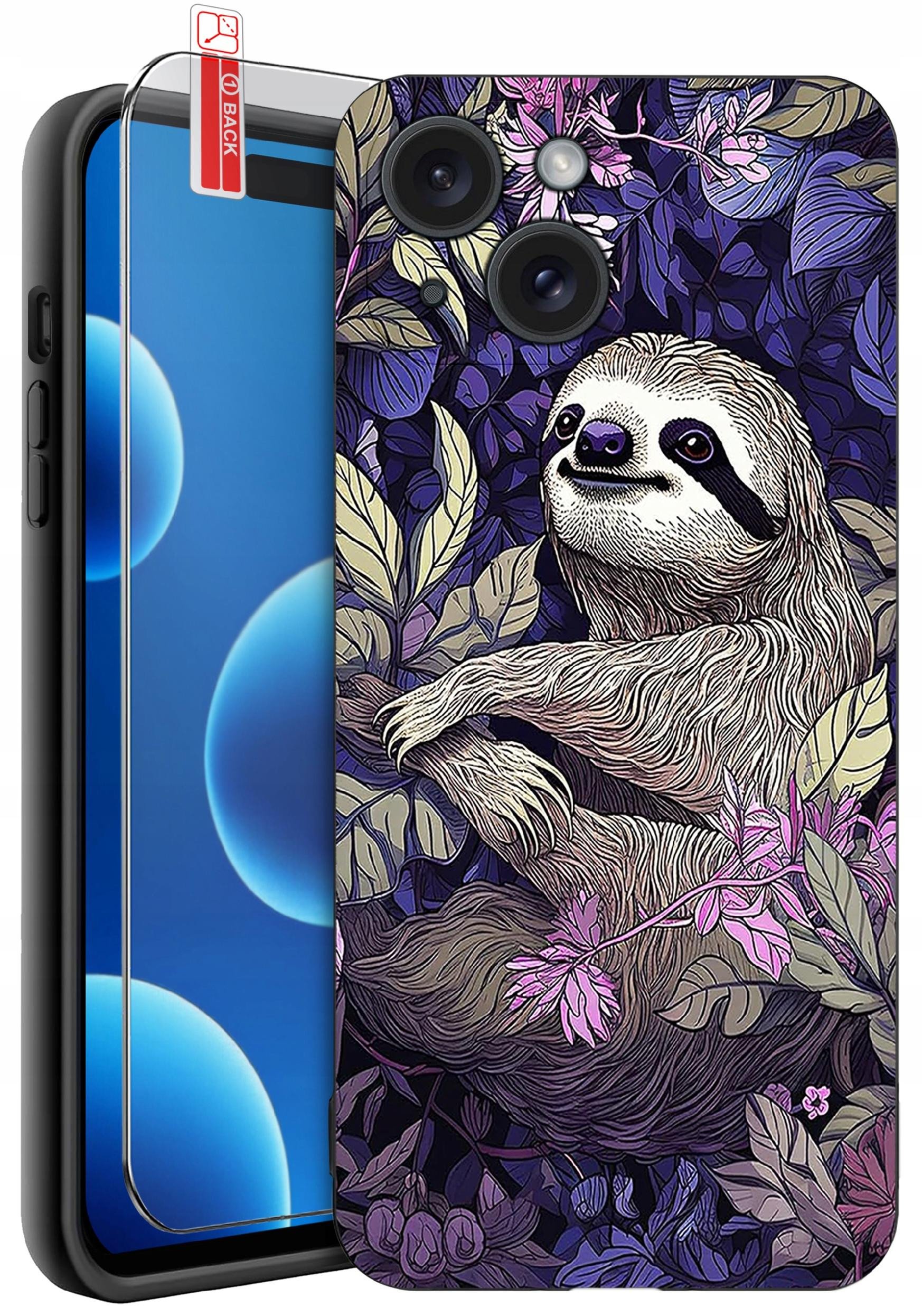 ETUI do iPhone 15 | WZORY | SILIKONOWE MATT CASE + SZKŁO 9H