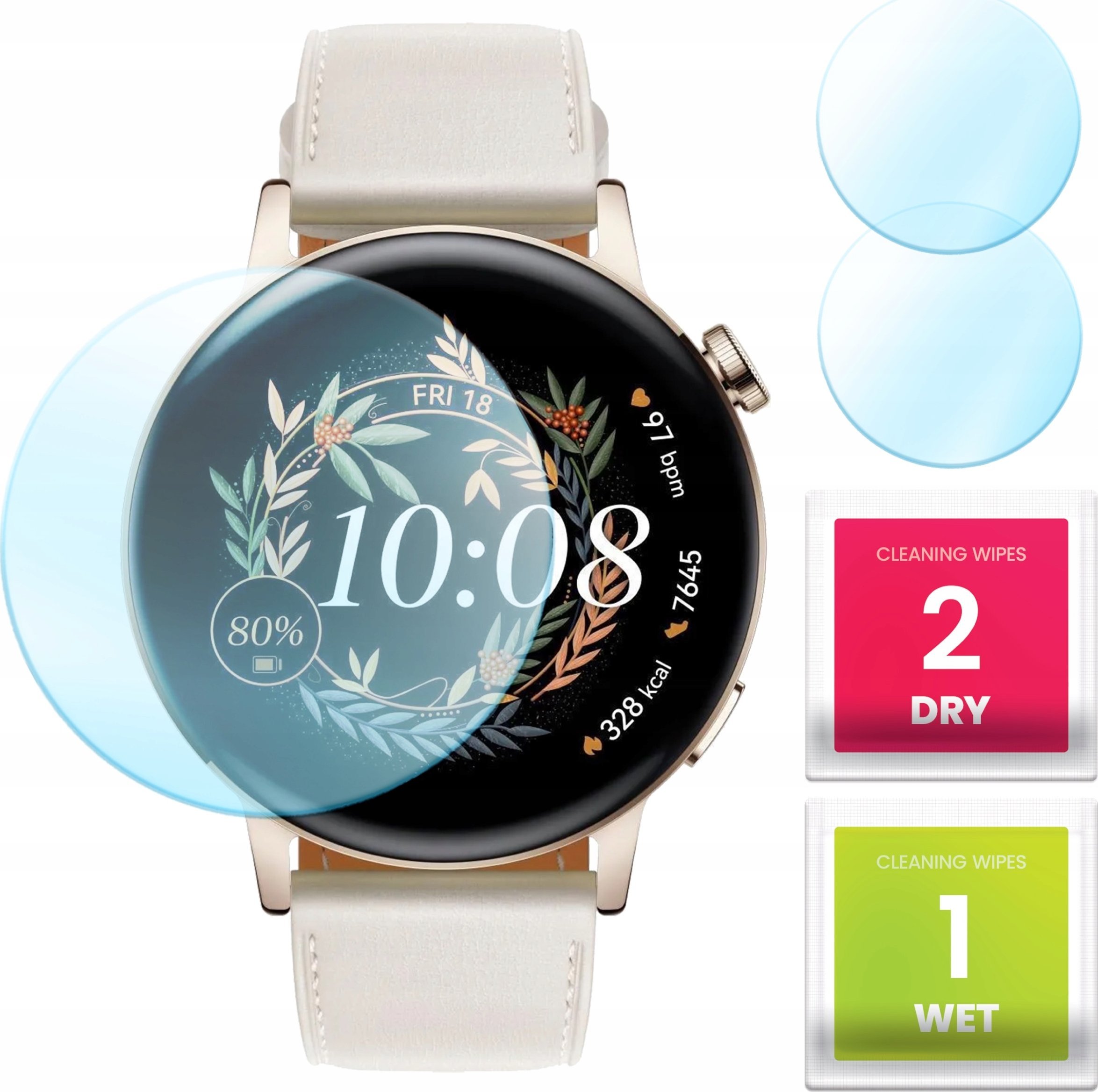 Hello Case 2-PAK Szkło Hybrydowe do Huawei Watch GT 3 (42 mm) (Szkiełko, Ochronne)