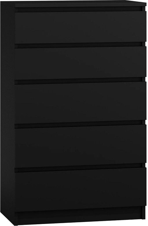 Topeshop Komoda szafka 5 szuflad m5 czerń (M5 CZERŃ)