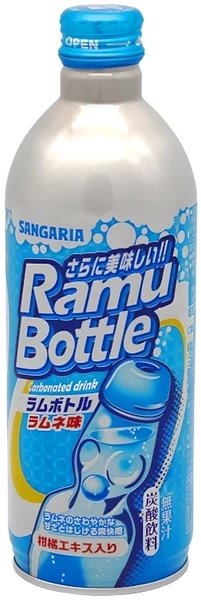 Hatakosen Napój Ramune, japońska oranżada, aluminiowa butelka 500ml - Sangaria
