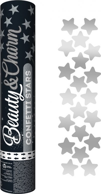 GoDan Konfetti pneumatyczne srebrne gwiazdki 30cm