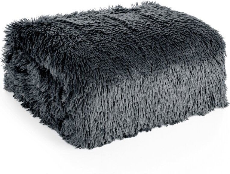 Design 91 Miękki koc futrzany TIFANY 170X210 stalowy