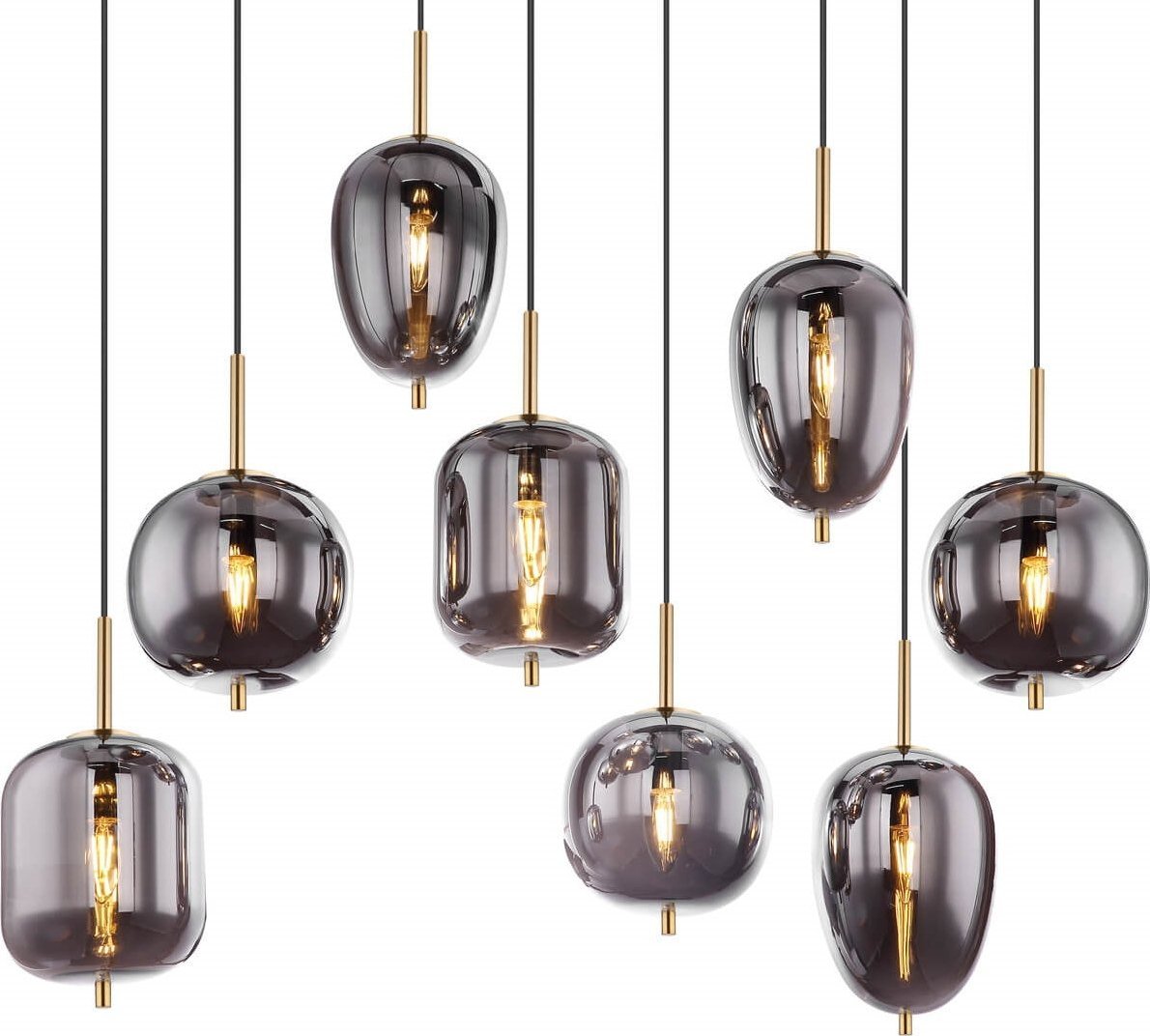 Lampa wisząca Globo Lampa wisząca Blacky 15345-8MM designerska mosiądz przydymiona
