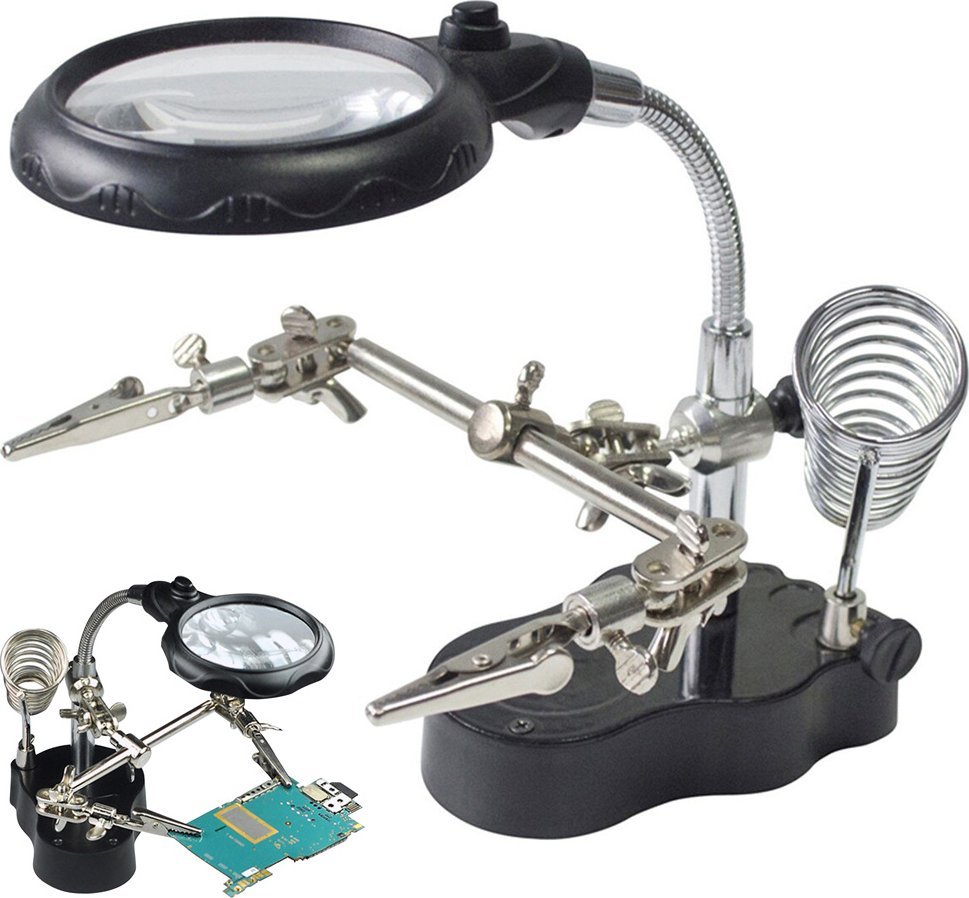 Verk Lupa trzecia ręka uchwyt podświetlenie diody led Lupa trzecia ręka uchwyt podświetlenie diody led