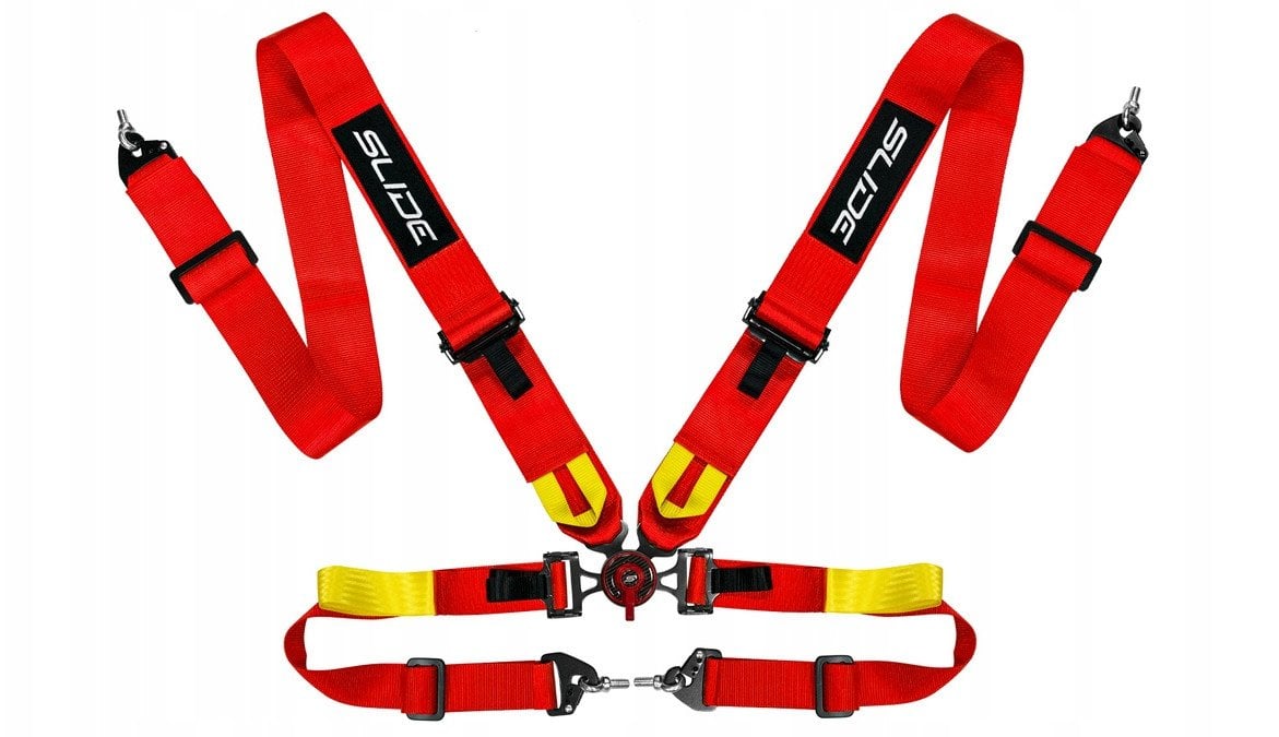 Pasy sportowe Slide V2 Quick Carbon Czerwone 4P 3"