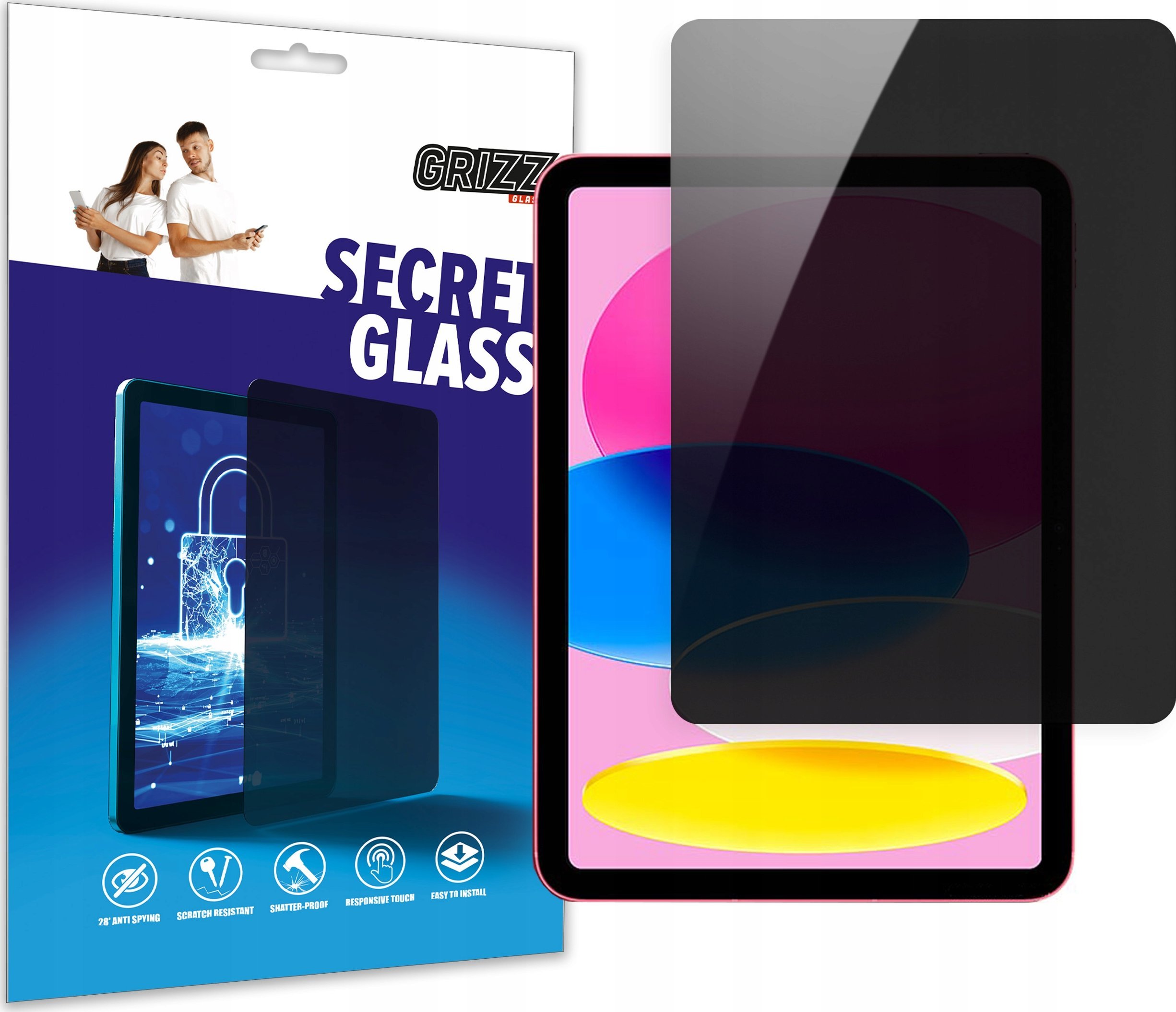 GrizzGlass Szkło prywatyzujące GrizzGlass SecretGlass do Apple iPad (10. generacji)