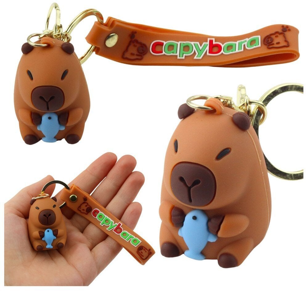 Brelok Figurka Kapibara Z Delfinem Zawieszka Karabińczyk Kółko