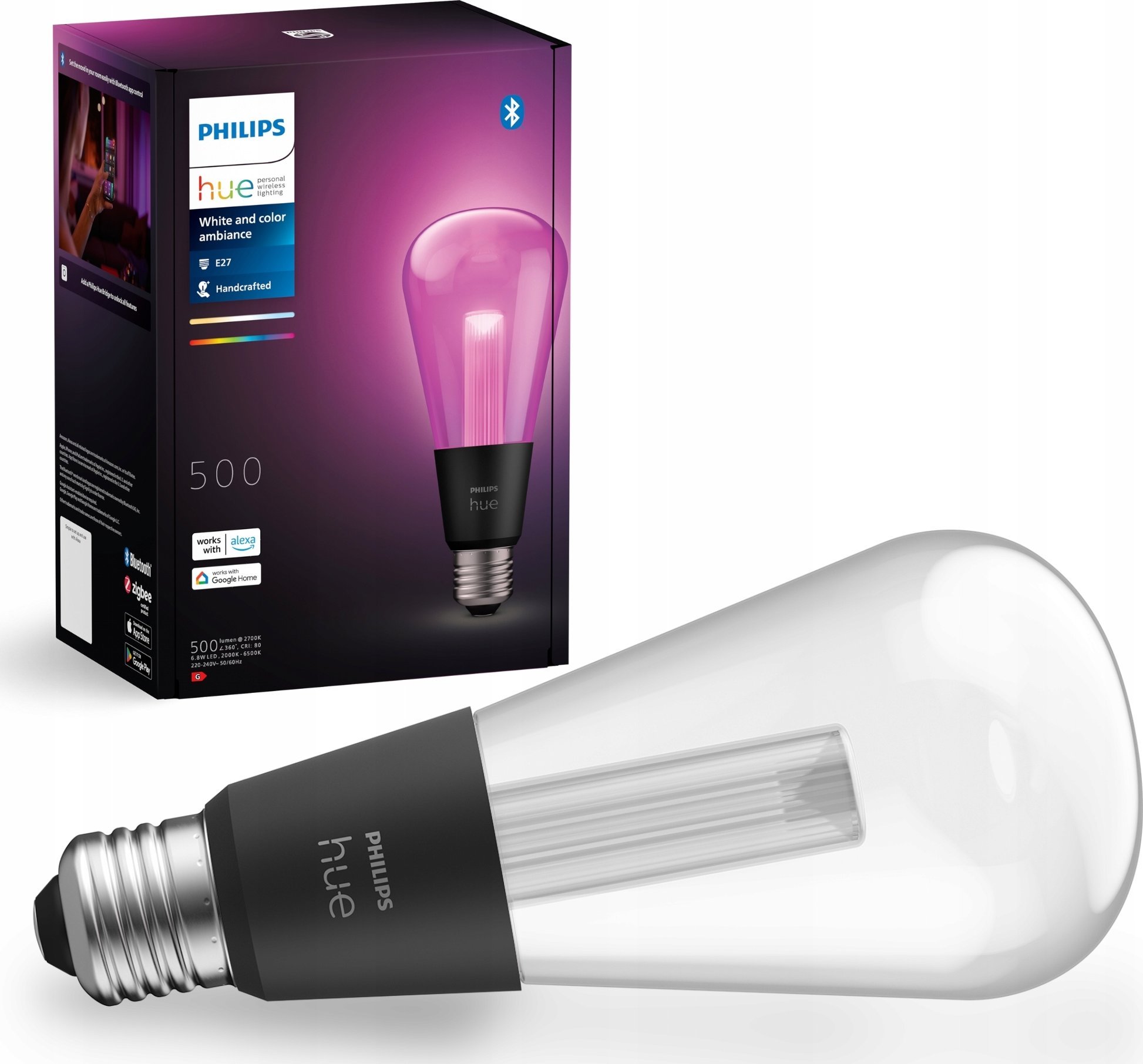 Signify Philips Hue White & Col. Amb. Lightguide Giant Edison ST72 E27