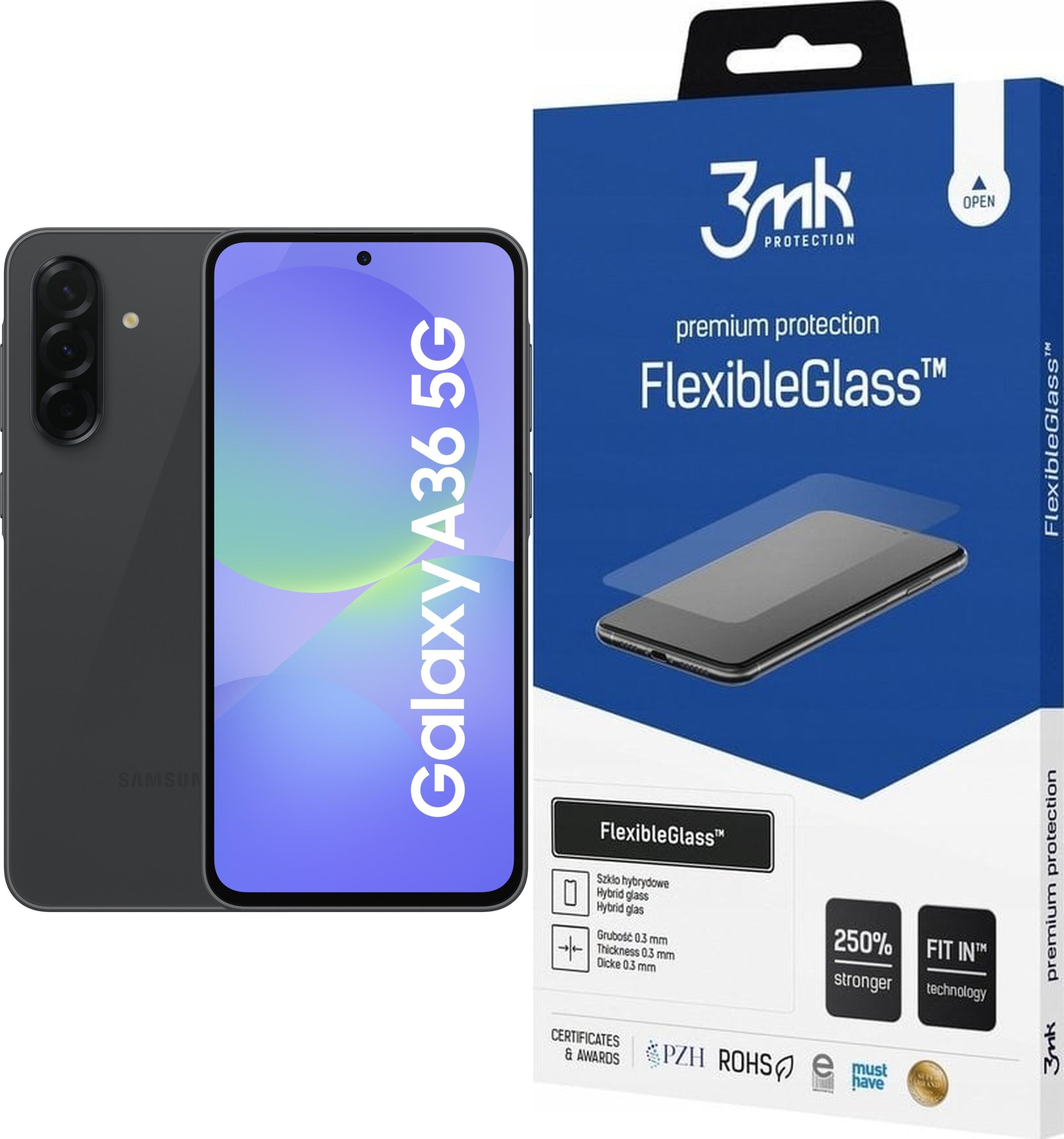 Smartfon Samsung Galaxy A36 5G 6/128GB Czarny (SM-A366BZKBEUE) + FlexibleGlass