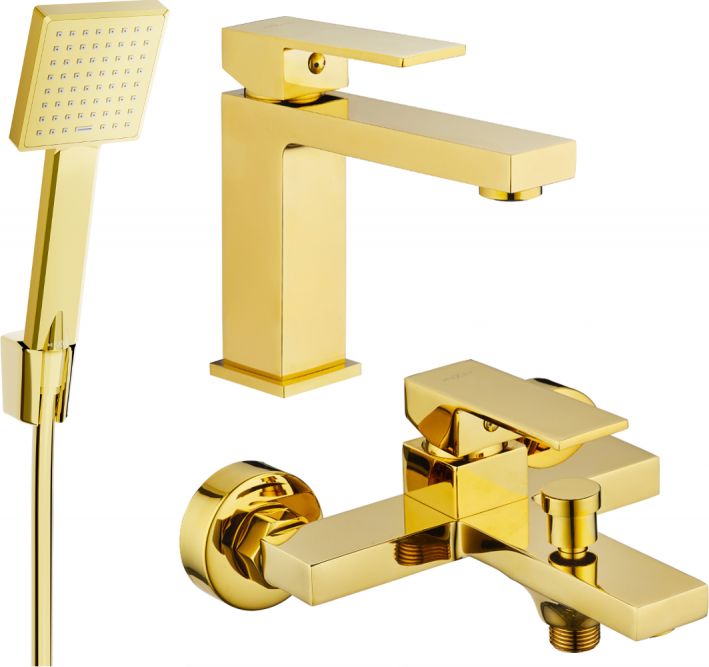 Mexen Mexen Uno R45 zestaw wannowy, złoty - 71403R45-50