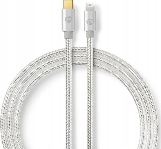 Kabel USB Nedis Lightning - USB-C 2 m Srebrny (CCTB39650AL20)