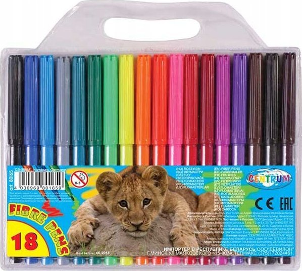 Centrum FLAMASTER 18 KOLORÓW ZOO