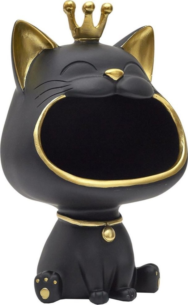 Intesi Figurka Kot do przechowywania czarny/złoty