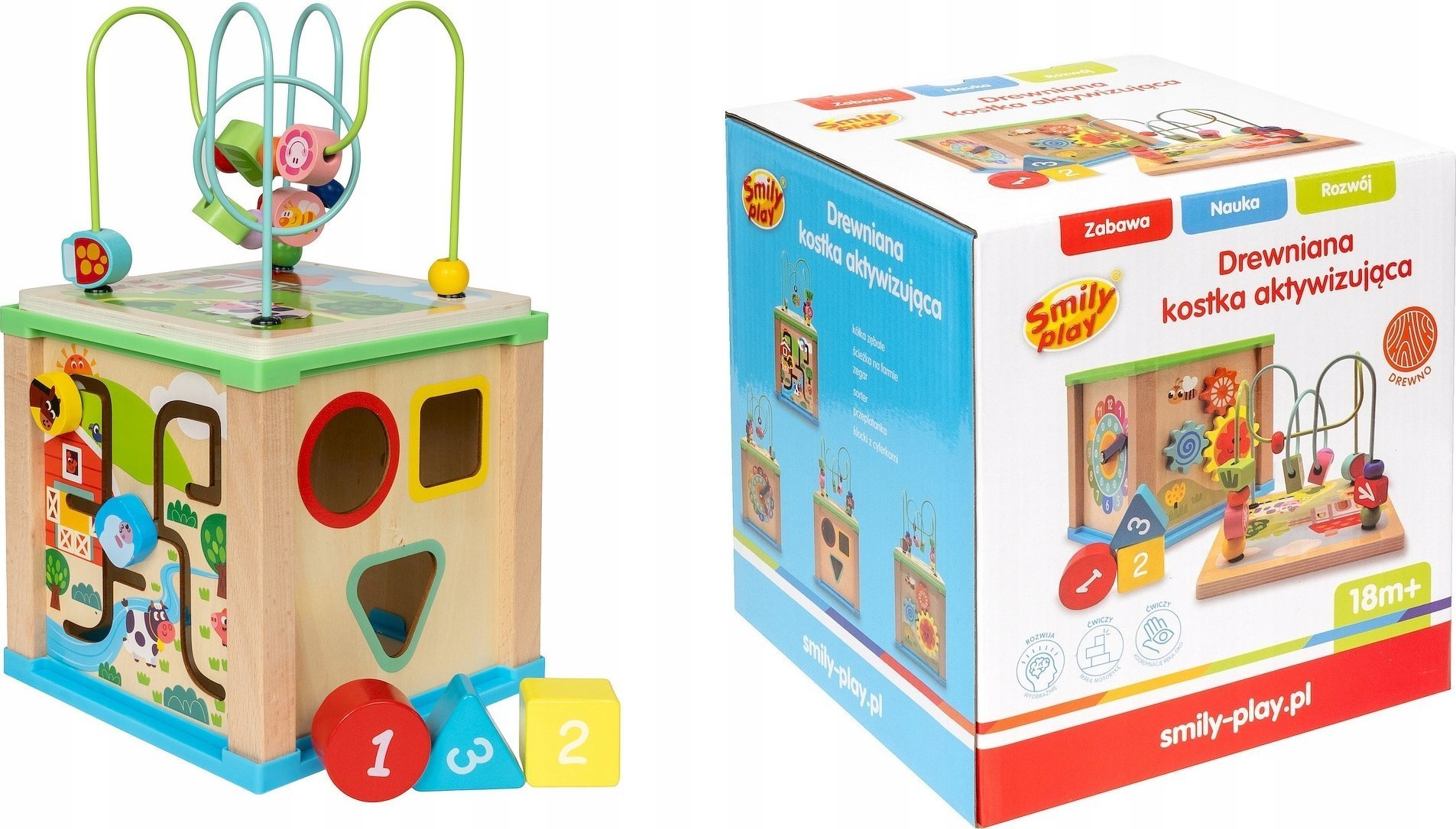 ML Smily Play Drewniana kostka aktywizująca
