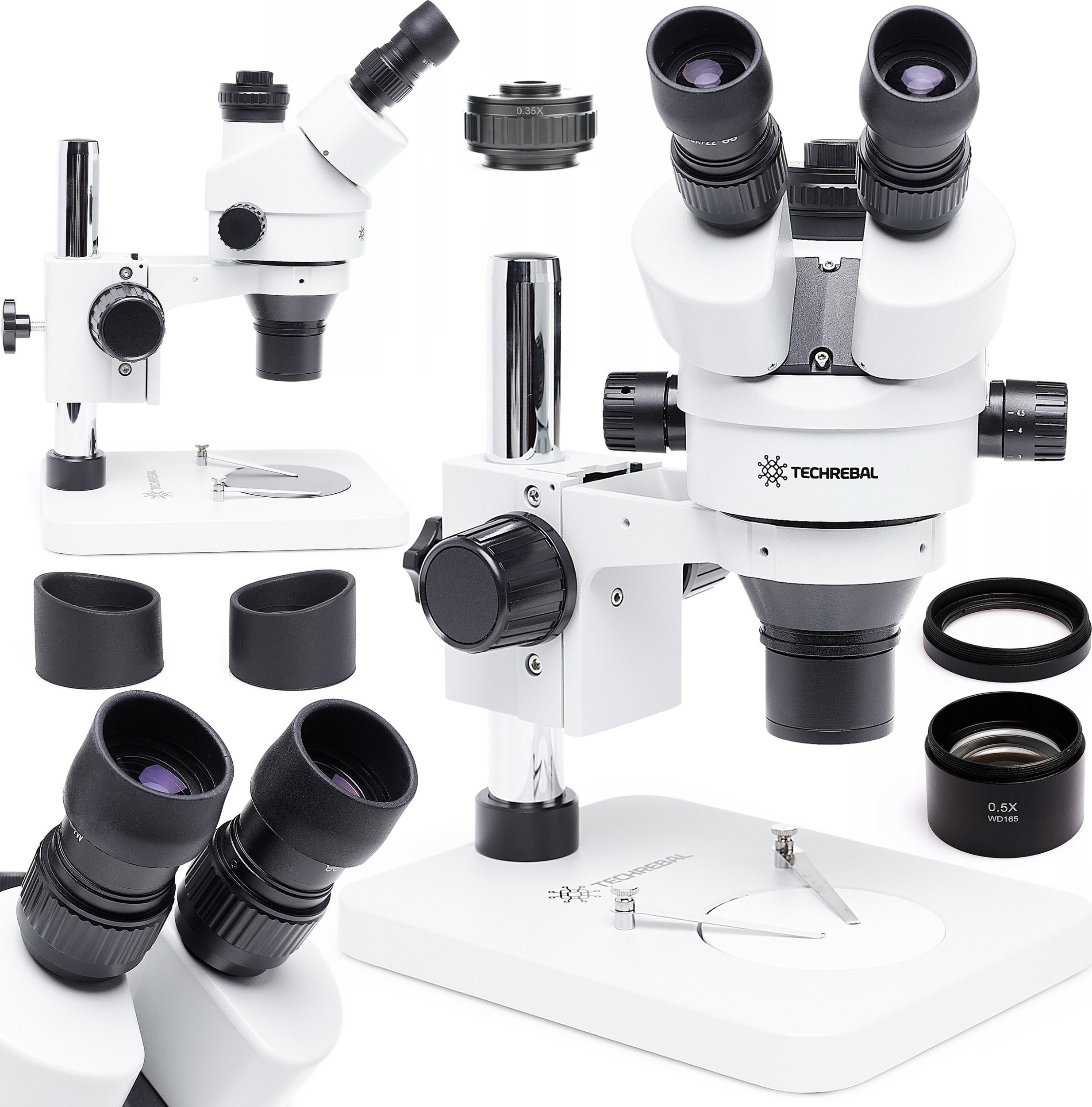 Mikroskop Stereoskopowy Optyczny 10HT Plus 7-45x Soczewka 0,5x Adapter 0,35