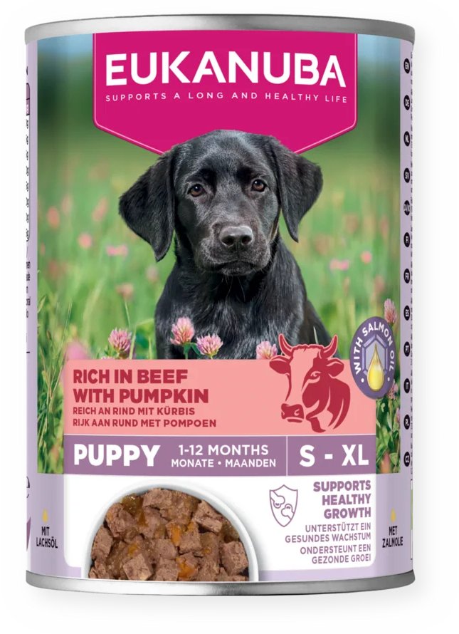 EUKANUBA Mokra karma dla szczeniąt, bogata w wołowinę i dynię 400 g