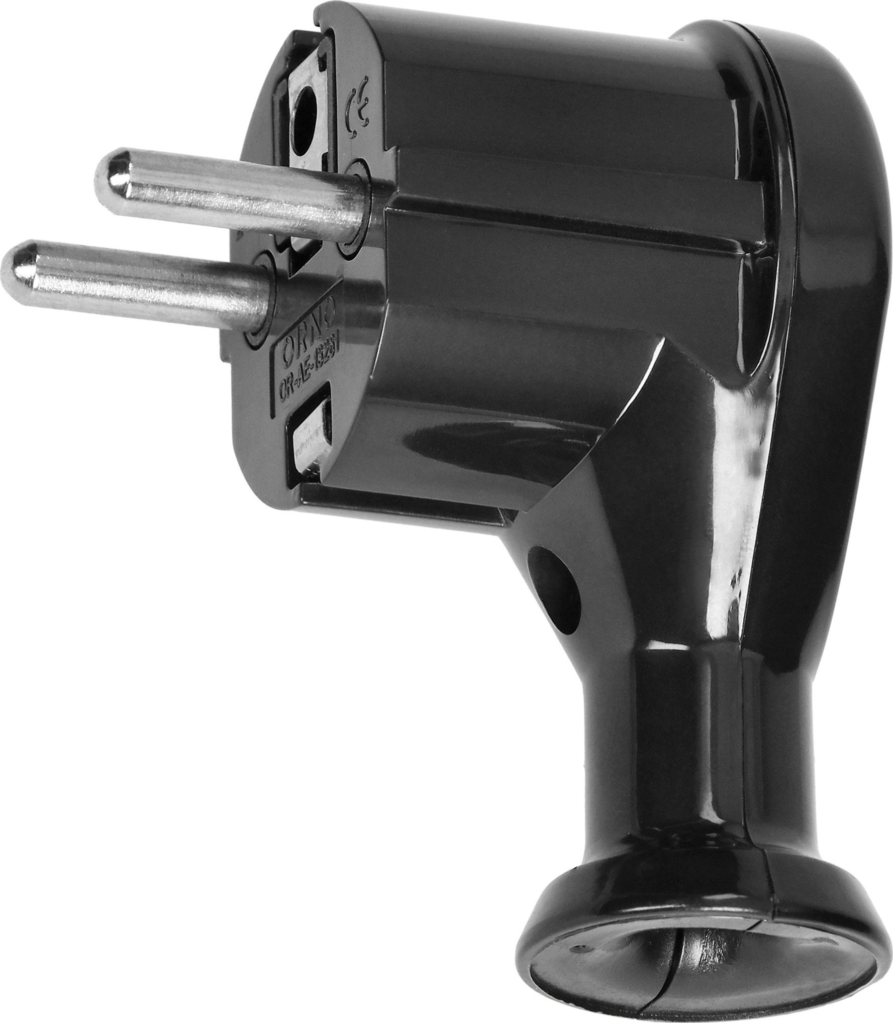 Orno Wtyczka kątowa 2P+Z, Uni-Schuko, czarna, 24 szt.