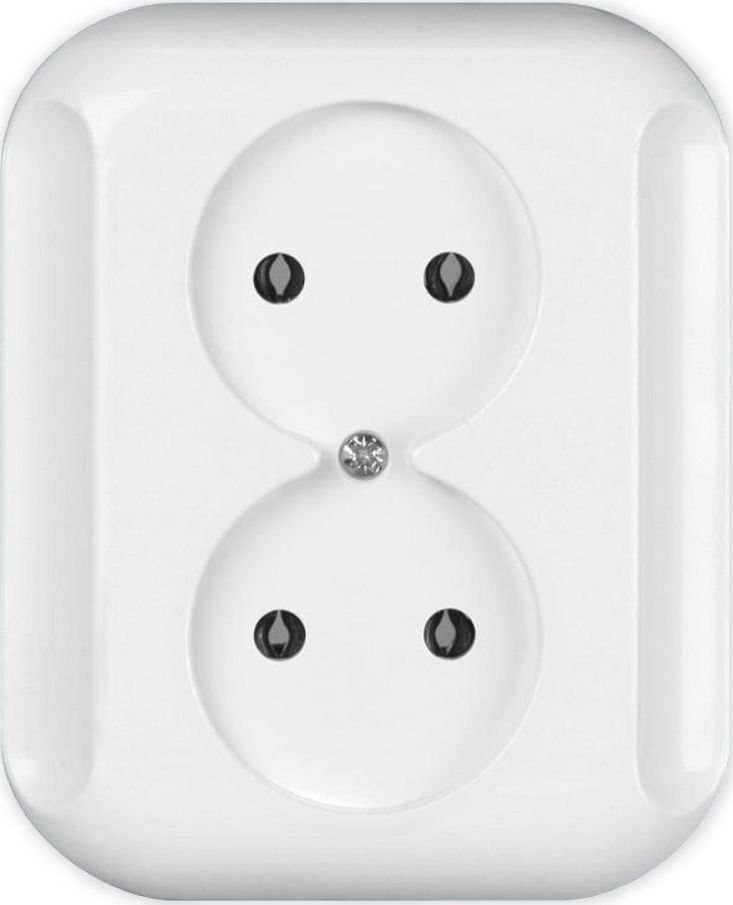 Timex TIMEX TOPAZ Gniazdo podwójne podtynkowe bez uziemienia białe GPt-5t