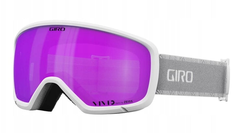Gogle zimowe GIRO MILLIE WHITE & GREY CHUTE (szyba VIVID PINK 00% S2) (NEW 2024/2025)
