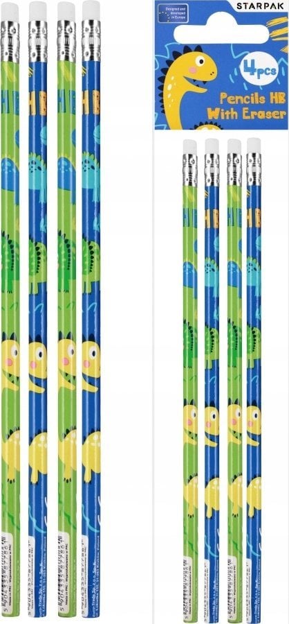 Starpak OLOWEK Z GUM HB DINO STK PBH OP4 36/432