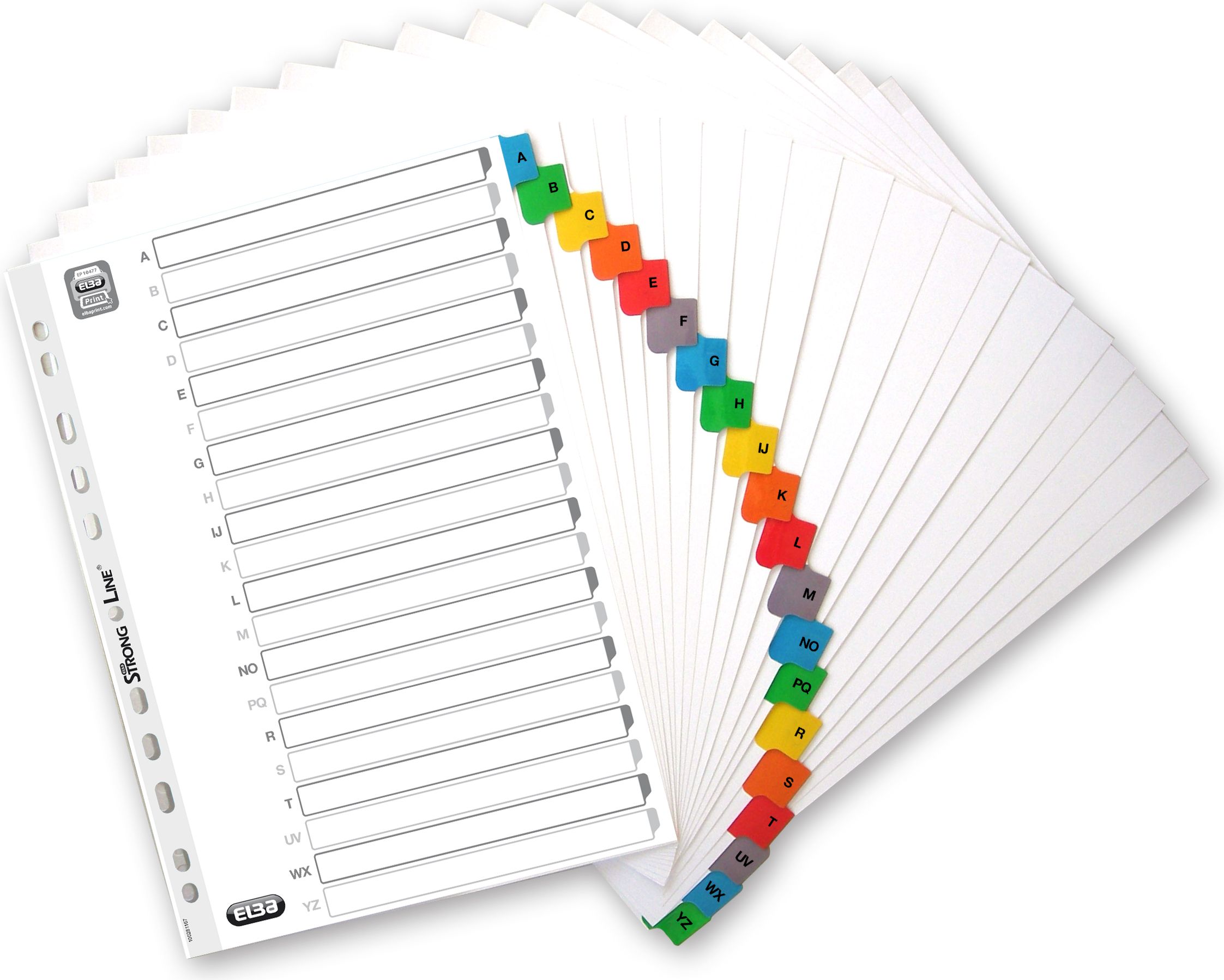Elba PRZEKŁADKI KARTONOWE A4 MYLAR Z KOLOROROWE ALFABETYCZNE A-Z ELBA 100204595