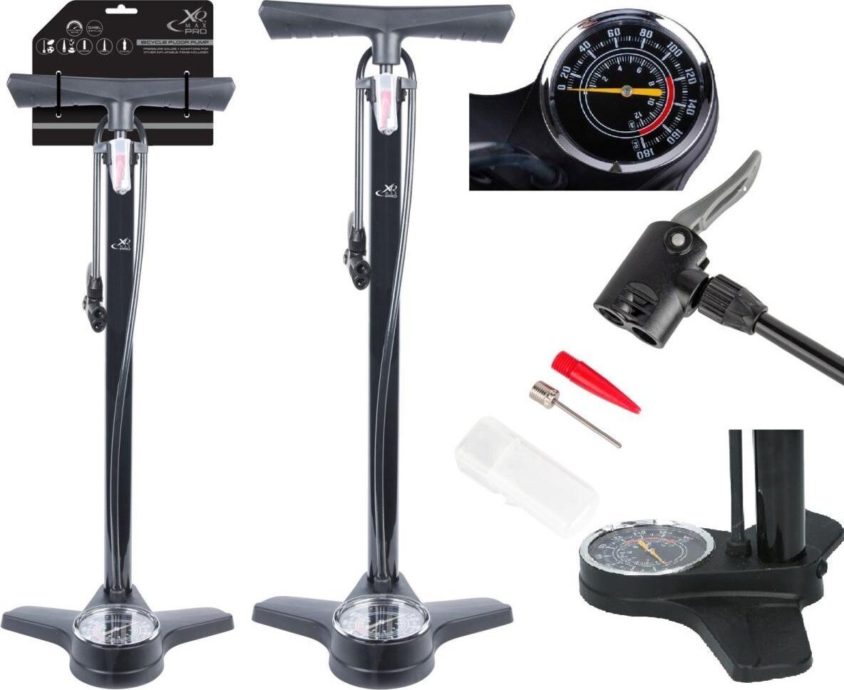 XQMax POMPKA WARSZTATOWO ROWEROWA 160PSI (11BAR) Z MANOMETREM XQMAX PRO
