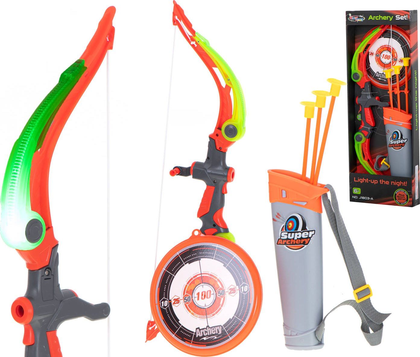 KIK Łuk ze strzałkami i tarczą zestaw strzelecki