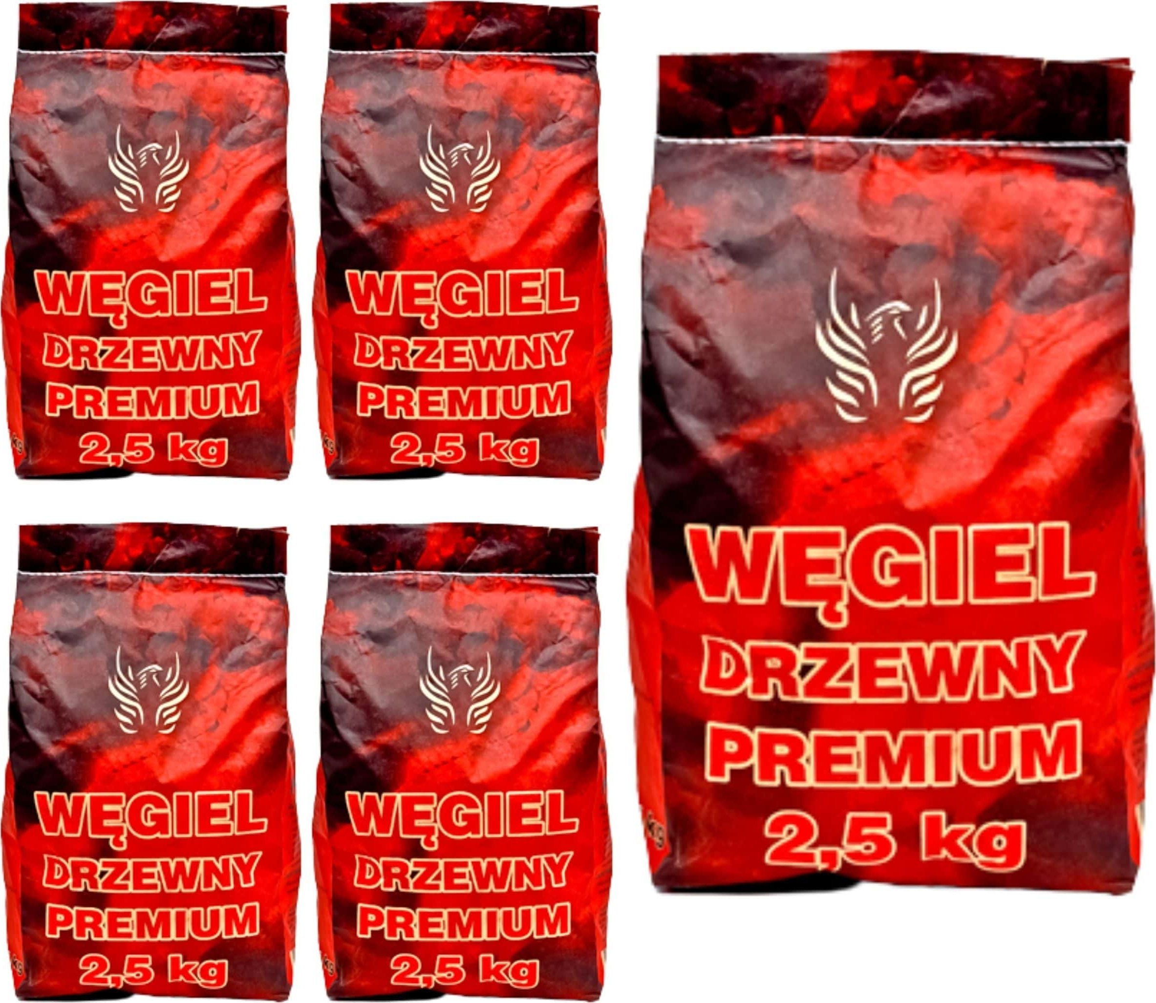 Feniks 5x Węgiel drzewny do grilla 2,5kg