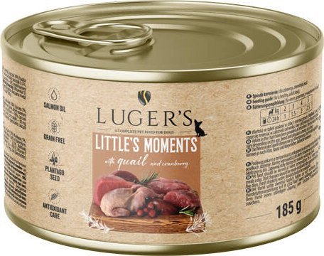 Karma mokra dla psów małych ras Luger's Little's Moments z przepiórką i żurawiną 185 g