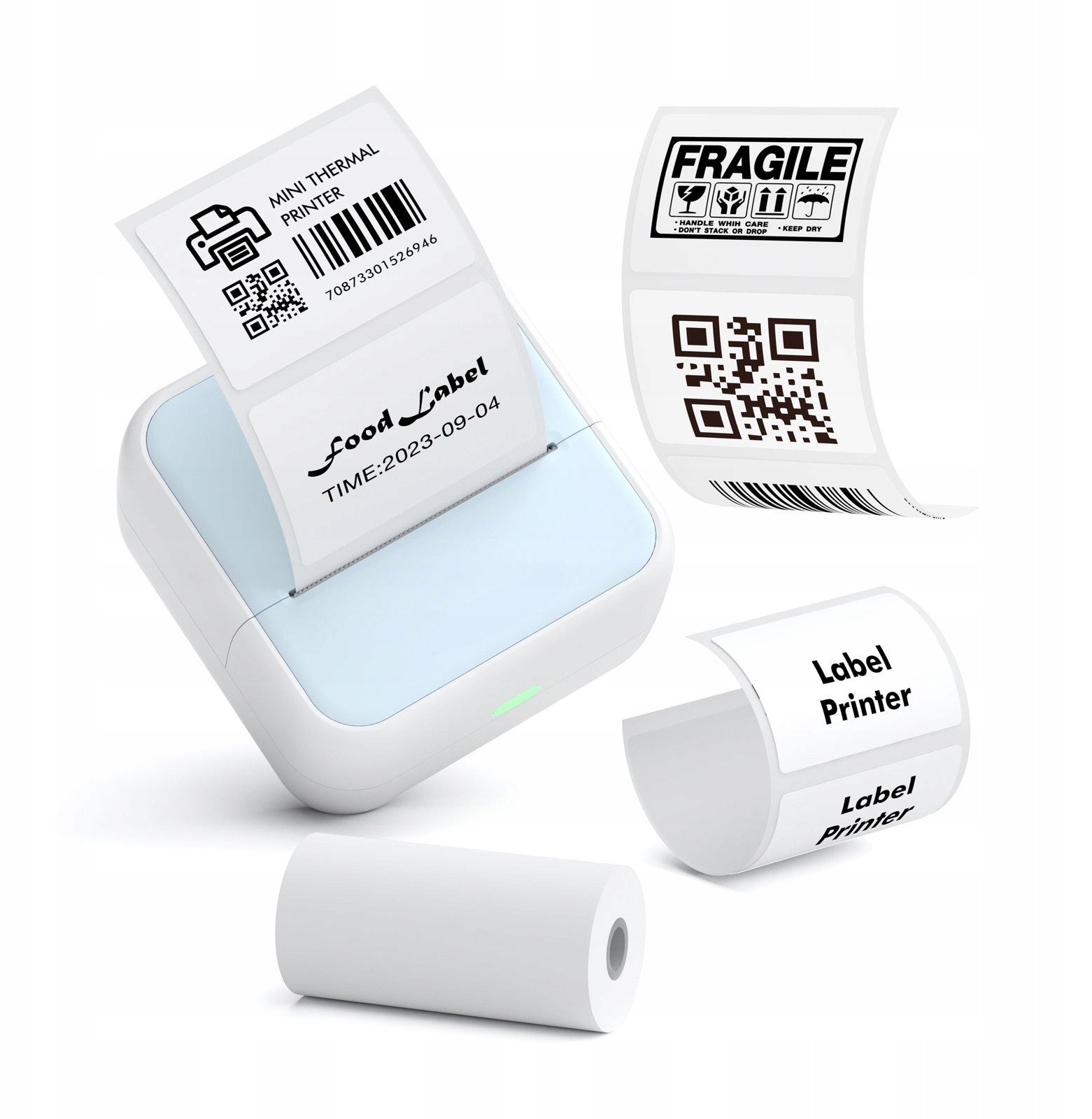 Drukarka Termiczna Bluetooth Do Zdjęć Naklejek Notatek Etykiet 53mm 203dpi / S1 / Niebieski