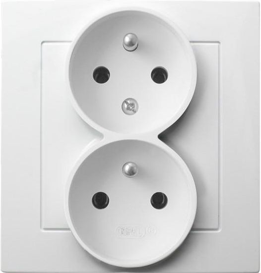 Ospel Gniazdo AS podwójne z funkcją niezmienności faz białe (GP-2GC/00)