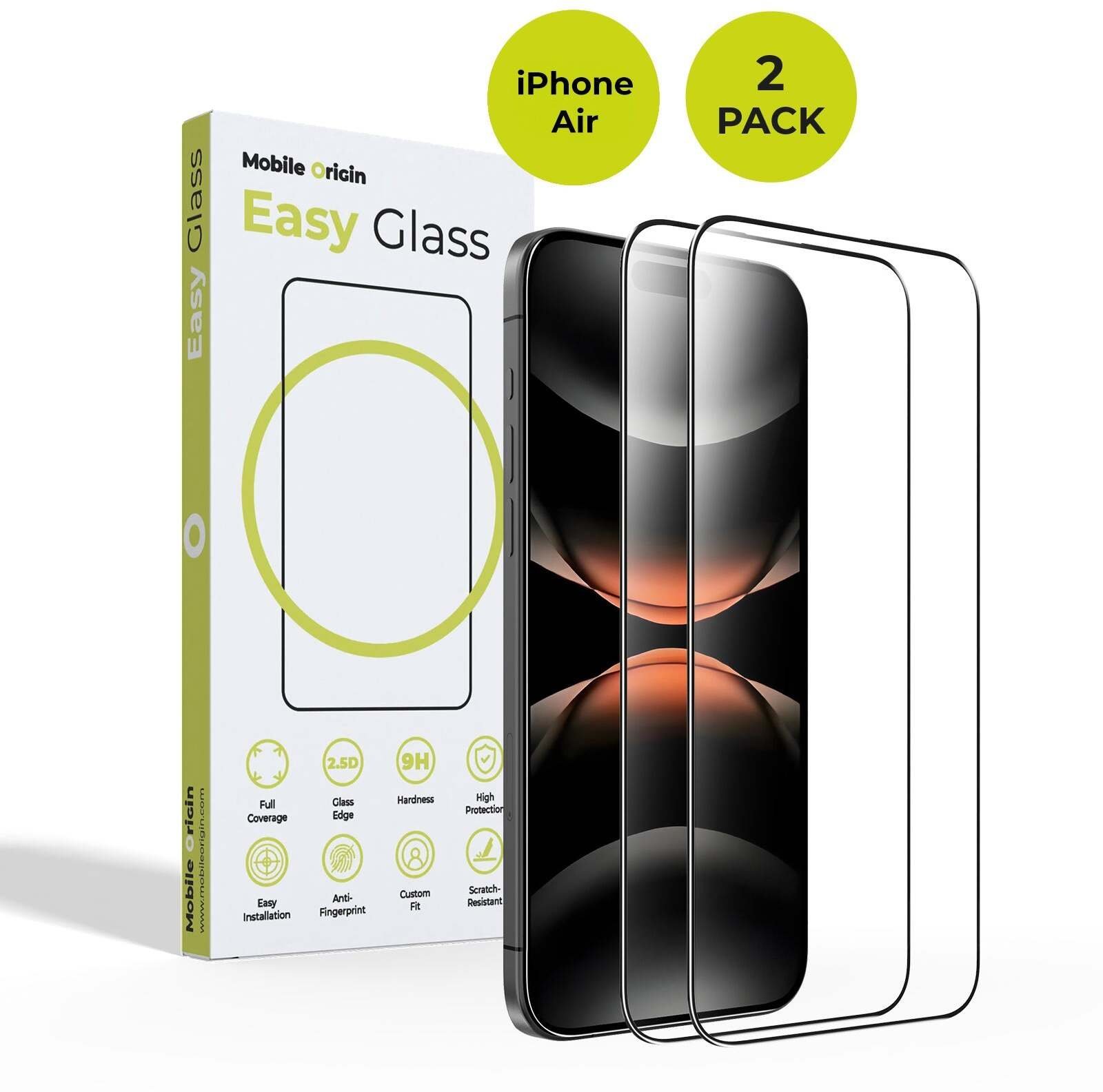 Mobile Origin EasyGlass iPhone Air, 2 pack