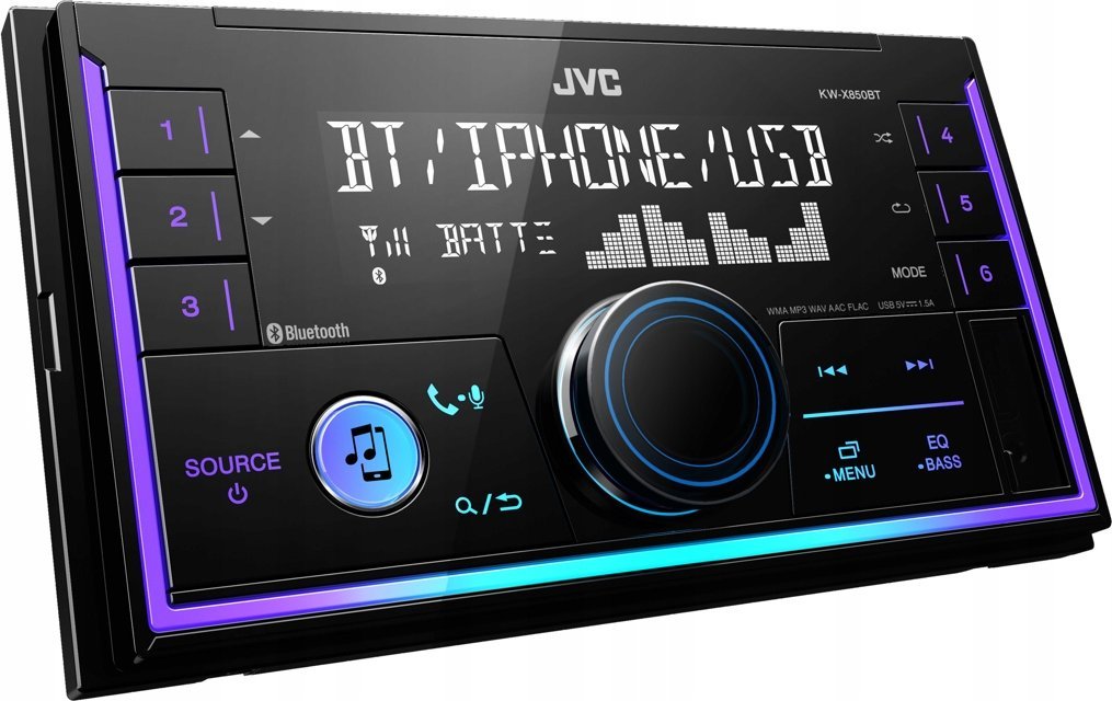 Radio samochodowe JVC JVC, KW-X850BT 2-DIN USB MP3 magnetola su AUX ir Bluetooth
