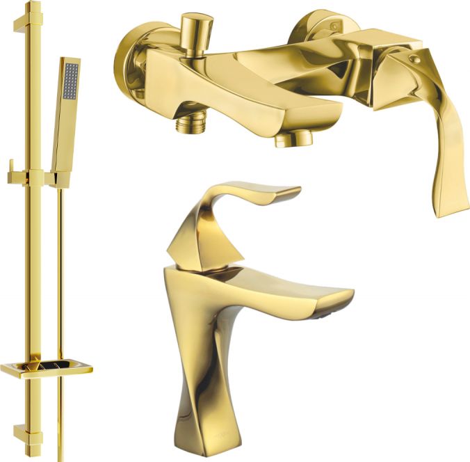 Mexen Mexen Estrella DQ02 zestaw wannowy, złoty - 72213DQ02-50