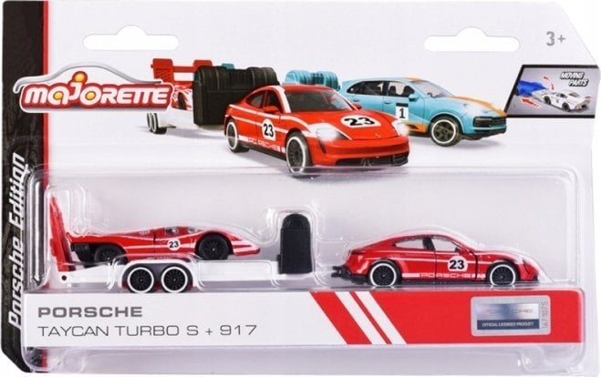 Majorette Pojazd Majorette Porsche z przyczepką, 3 rodzaje mix