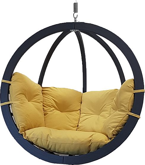 Koala Fotel hamakowy drewniany, musztardowy Swing Chair Single antracyt